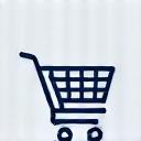 Icon representing e-commerce with a shopping cart.